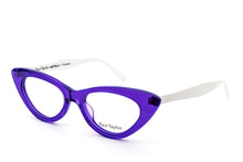 Load image into Gallery viewer, AUDREY Optical Glasses Z8 Purple FRONT with Stark White TEMPLES - Paul Taylor Eyewear