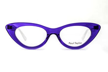 Load image into Gallery viewer, AUDREY Optical Glasses Z8 Purple FRONT with Stark White TEMPLES - Paul Taylor Eyewear