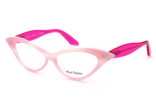 Load image into Gallery viewer, DORIS Optical Glasses ZA71 Soft Pink Swirl Pattern Front with Hot Pink TEMPLES - Paul Taylor Eyewear