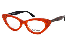 Load image into Gallery viewer, AUDREY Optical Glasses Frames M9 Burnt Orange Mottle FRONT with Tiger TEMPLES - Paul Taylor Eyewear