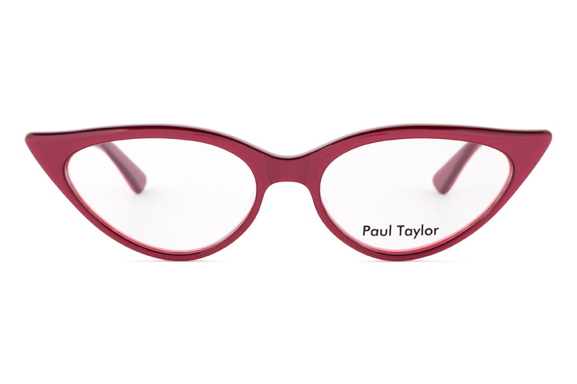 M001 Optical Glasses BY56 40’s Burgundy with 40’s Pink UNDERLAY - Paul Taylor Eyewear