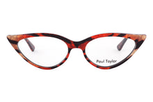 Load image into Gallery viewer, M001 Optical Glasses K4B Multicoloured Tiger FRONT with Golden Marble & Tortoiseshell Underlay TEMPLES - Paul Taylor Eyewear