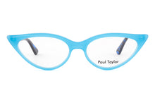 Load image into Gallery viewer, M001 Optical Glasses Y90 Opaque Light Pale Blue FRONT with Blue & Black fleck TEMPLES - Paul Taylor Eyewear