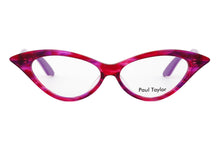 Load image into Gallery viewer, DORIS Optical Glasses E16 Pink & Purple Swirl FRONT with Pink & Purple Underlay TEMPLES - Paul Taylor Eyewear