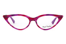 Load image into Gallery viewer, M001 Optical Glasses E16 Pink & Purple Swirl FRONT with Pink & Purple Underlay TEMPLES - Paul Taylor Eyewear