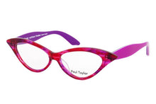 Load image into Gallery viewer, DORIS Optical Glasses E16 Pink & Purple Swirl FRONT with Pink & Purple Underlay TEMPLES - Paul Taylor Eyewear