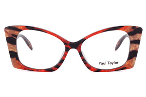 K4B Multicoloured Tiger FRONT with Golden Marble & Tortoiseshell Underlay TEMPLES