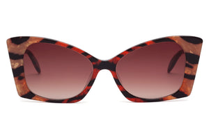K4B Multicoloured Tiger FRONT with Golden Marble & Tortoiseshell Underlay TEMPLES