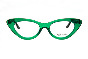 B23 Bright Transparent Green FRONT with Green Leopard TEMPLES
