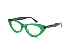 Load image into Gallery viewer, AUDREY Optical Glasses Frames B23 Bright Transparent Green FRONT with Green Leopard TEMPLES - Paul Taylor Eyewear
