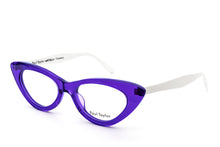 Load image into Gallery viewer, AUDREY Optical Glasses Z8 Purple FRONT with Stark White TEMPLES - Paul Taylor Eyewear
