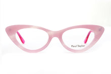 Load image into Gallery viewer, AUDREY Optical Glasses ZA71 Soft Pink Swirl Pattern Front with Hot Pink TEMPLES - Paul Taylor Eyewear
