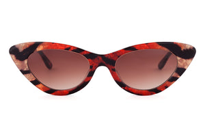 K4B Multicoloured Tiger FRONT with Golden Marble & Tortoiseshell Underlay TEMPLES
