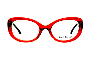 CM3 Transparent Red FRONT with Red Black Silver Sparkle Leopard & Black Underlay TEMPLES