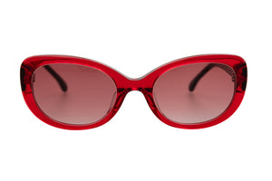 CM3 Transparent Red FRONT with Red Black Silver Sparkle Leopard & Black Underlay TEMPLES