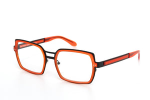 M9/M100 Black STAINLESS STEEL with Burnt Orange ACETATE