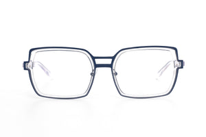 S000/BLU Dark Blue STAINLESS STEEL with Crystal Clear ACETATE