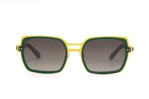 M26 POLARISED Yellow STAINLESS STEEL with Green ACETATE