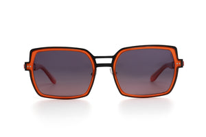 M9/M100 POLARISED Black STAINLESS STEEL with Burnt Orange ACETATE