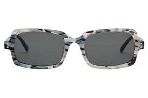 Y4/M100 Black Pearl Silver and Crystal Patterned FRONT with Black TEMPLES