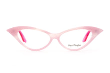 Load image into Gallery viewer, DORIS Optical Glasses ZA71 Soft Pink Swirl Pattern Front with Hot Pink TEMPLES - Paul Taylor Eyewear
