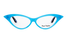 Load image into Gallery viewer, DORIS Optical Glasses Y90 Opaque Light Pale Blue FRONT with Blue &amp; Black fleck TEMPLES - Paul Taylor Eyewear
