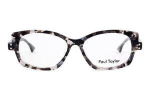 M65 Black Crystal Grey flecked FRONT with Silver Marble TEMPLES
