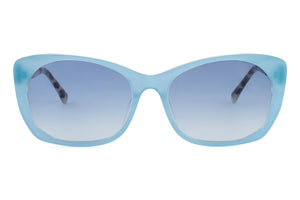 CA5 Shimmer Mid Blue FRONT with Brown Cream Blue & Black Tortoiseshell TEMPLES