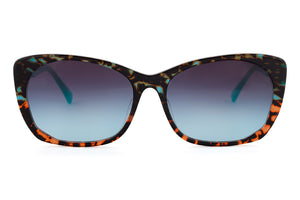 MF6 Teal to Orange graduated Tortoiseshell FRONT with Teal TEMPLES
