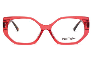 A33 Transparent Watermelon FRONT with Ruby Tan Mustard & Chocolate Tortoiseshell TEMPLES