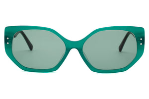 K50 Opaque Jade FRONT with Multi Green patterned TEMPLES