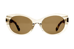 M58 POLARISED Transparent Light Caramel FRONT with Dark & Light Tortoiseshell TEMPLES