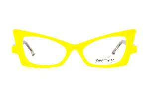 E62 Canary Yellow FRONT with Black & White Patterned underlay TEMPLES