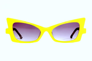 E62 Canary Yellow FRONT with Black & White Patterned underlay TEMPLES