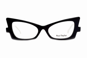 M100/W Black FRONT with White TEMPLES