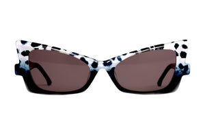 MCZ POLARISED Black & White Leopard to Jet Black FRONT with Black TEMPLES