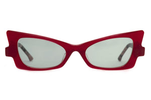 Y68L Warm Red and a hint of sparkled FRONT with Maroon Plum Tortoiseshell TEMPLES