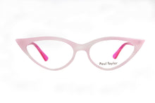 Load image into Gallery viewer, M001 Optical Glasses ZA71 Soft Pink Swirl Pattern Front with Hot Pink TEMPLES - Paul Taylor Eyewear
