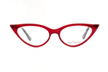 Load image into Gallery viewer, M001 Optical Glasses C93 Transparent Blood Red FRONT with Burgundy Golden Black Leopard TEMPLES - Paul Taylor Eyewear

