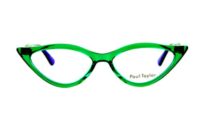B27P Bright Transparent Green FRONT with Deep Purple TEMPLES