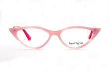 Load image into Gallery viewer, M002 Optical Glasses ZA71 Soft Pink Swirl Pattern Front with Hot Pink TEMPLES - Paul Taylor Eyewear
