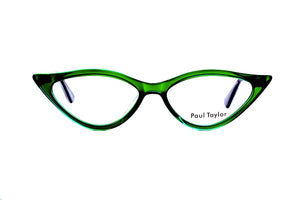 B23 Bright Transparent Green FRONT with Green Leopard TEMPLES