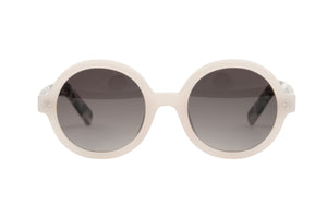 E6H POLARISED Warm White FRONT with Black White & Crystal Fleck TEMPLES