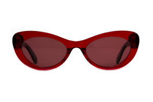 C93 POLARISED Transparent Blood Red FRONT with Burgundy Golden Black Leopard TEMPLES