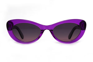 L3 POLARISED Purple Violet FRONT with Purple Marbled TEMPLES