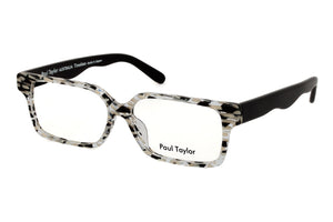 CY5 Black Cream Crystal fleck patterned FRONT with Black TEMPLES