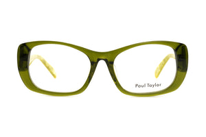E752 Olive Green FRONT with Mottled Lime TEMPLES