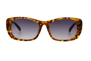 MK9 Caramel Golden Patterned FRONT with Golden Orange Black Zebra TEMPLES