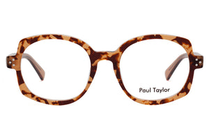 J11 Caramel Chocolate Tortoiseshell FRONT with transparent Light Brown TEMPLES