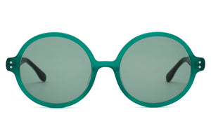 K50 Opaque Jade FRONT with Multi Green patterned TEMPLES